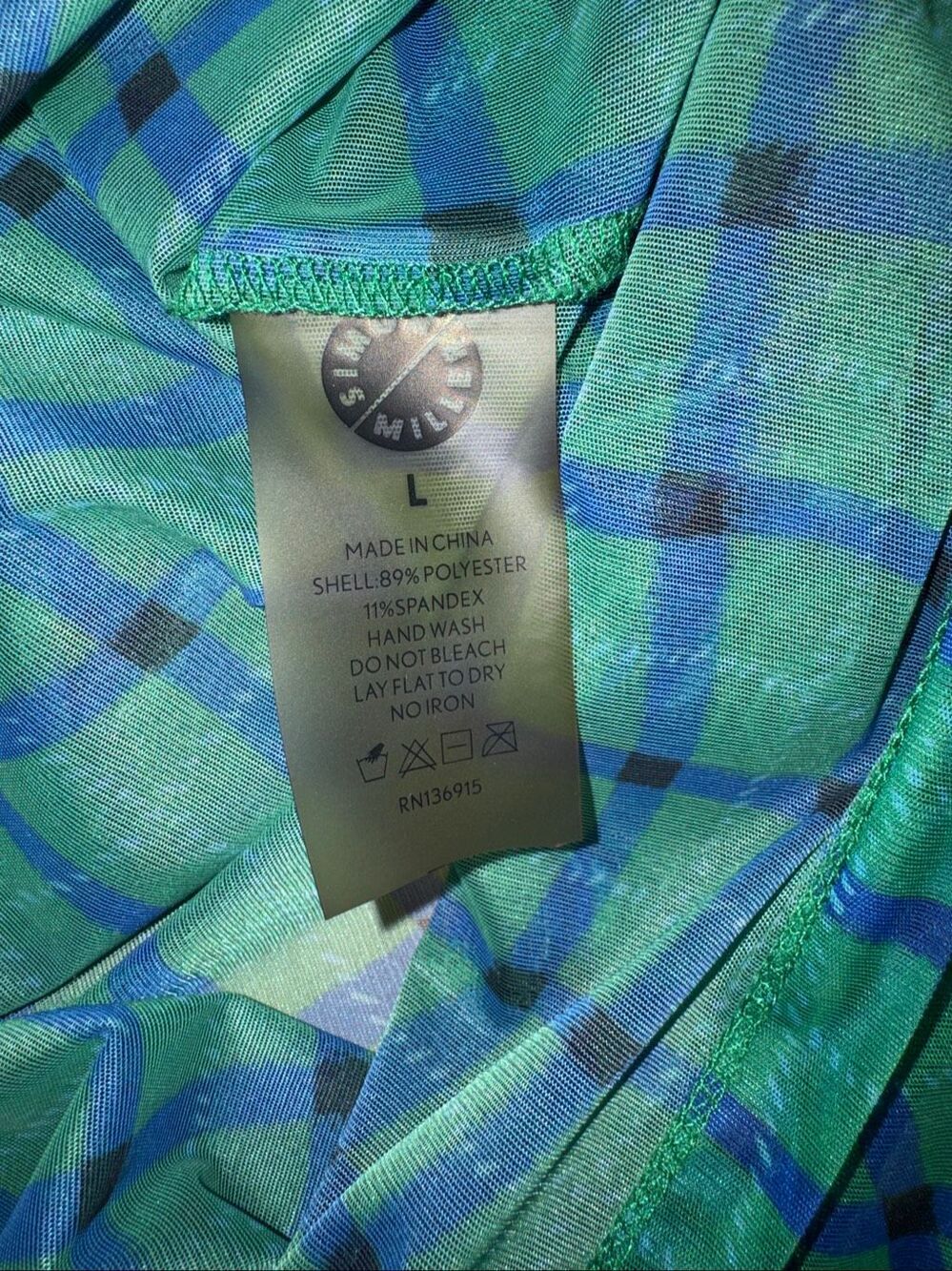 Simon Miller Sz L Kinny Ruched Plaid Mesh Midi Dress Anthropologie Green Blue - Picture 5 of 12